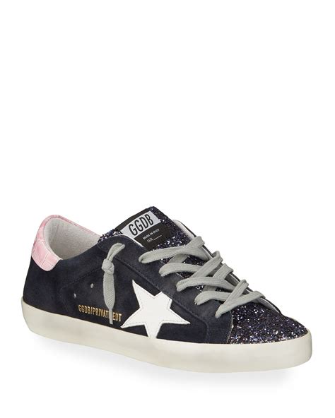 golden goose superstar glitter low top sneakers.